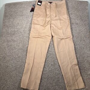 Linea Uomo Mens Tan Linen Blend Drawstring Trousers Pants 34x34 New